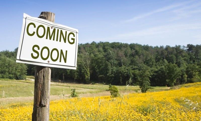 Coming Soon concept - Coming Soon concept written on a field sign