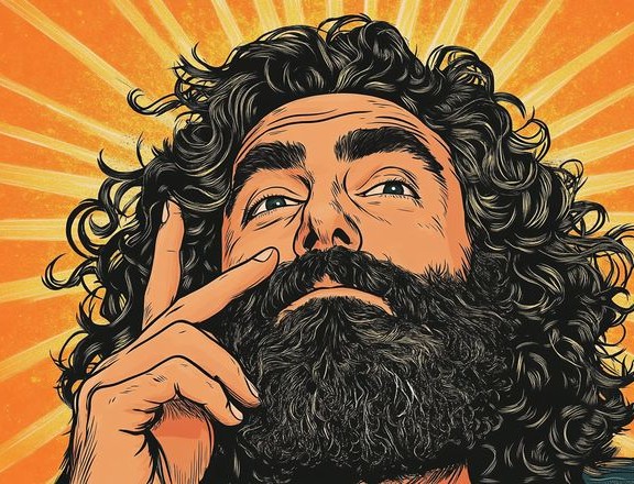 hombre con barba pelo largo
