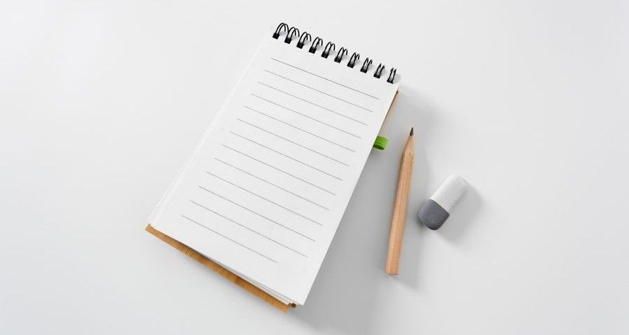 Notebook on a white background