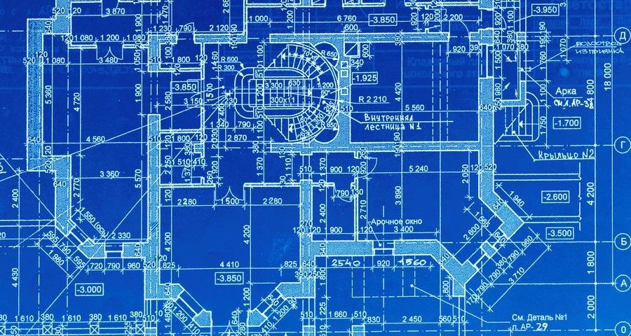 House plan blueprints close up