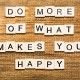 Passion. Do More Of What Makes You Happy card with bokeh background