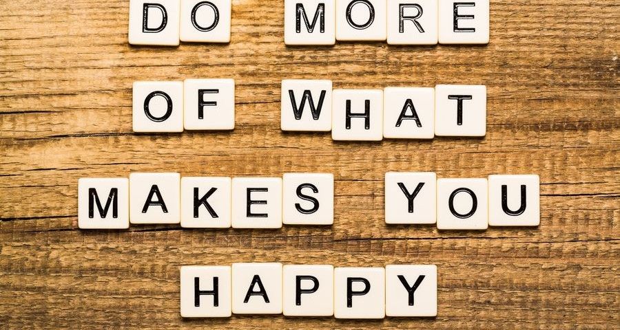 Passion. Do More Of What Makes You Happy card with bokeh background