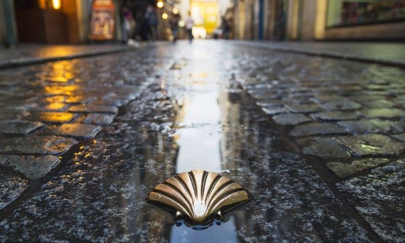 Symbol of the camino de santiago as it passes through burgos, Spain