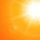 Sun with lens flare, vector background.