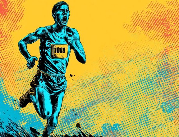 marathon runner in pain